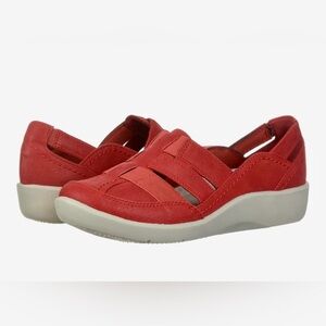 Cloudsteppers by Clarks Red Slip-On Casual Comfort Shoes